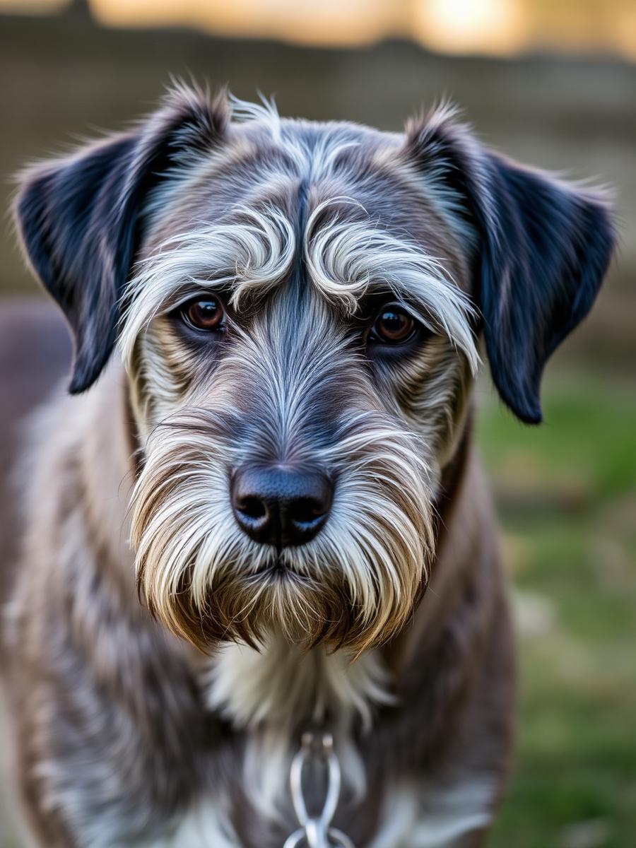 Portrait eines älteren Hundes mit grauer Schnauze